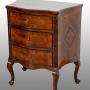 Antique Louis XIV Neapolitan walnut burr bedside.