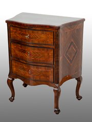 Antique Louis XIV Neapolitan Walnut Burr Bedside.