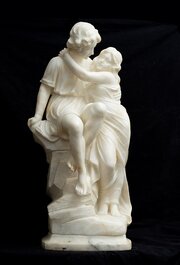 Antique Alabaster Sculpture Depicting LAmour.XIXC