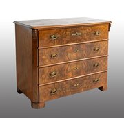Biedermeier Chest Of Drawers In Walnut Burl.19thC