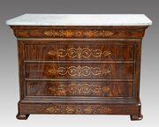 Charles X French Chest Of Drawers In Walnut Burr. 
