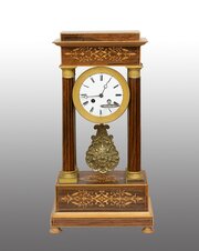 Charles X Clock In Rosewood And Maple.France XIX C
