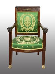 Directoire Mahogany Armchair. France, Early 19th C