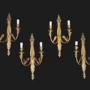 Group of four gilded bronze wall sconces appliques.XIX C.