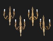 Group Of Four Gilded Bronze Wall Sconces Appliques.XIX C.