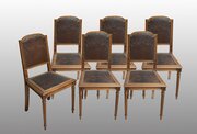 Group Of Six French Walnut Chairs. 19th Century.