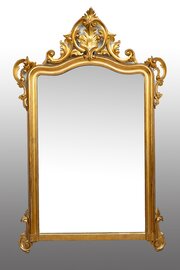 Italian Louis Philippe Mirror In Gilded Wood.