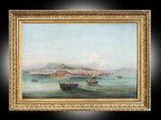 Italian Oil Painting On Canvas. 19th Century.