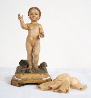 Italian Polychrome Wooden Sculpture. 18th Century.