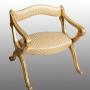 Louis Philippe armchair / kneeler in gilded wood.