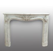 Louis XV Fireplace In White Marble. France XIX C.