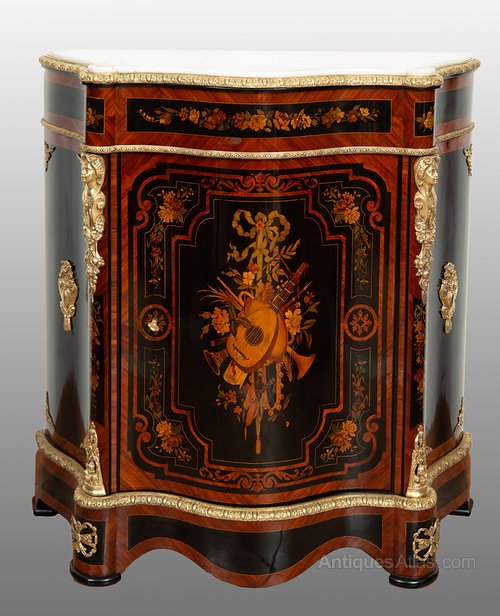 Napoleon III French Credenza In Polychrome Woods. Antiques Atlas