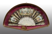 Napoleon III Fan Depicting Bucolic Scenes. XVIII C