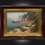 Oil painting on cardboard depicting Capri.