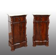 Pair Of Italian Mahogany Bedside Tables. 19th Cent