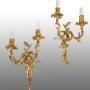 Pair of Napoleon III French bronze wall lamps.