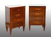 Pair Of Bedside Tables. Italy 19th Century