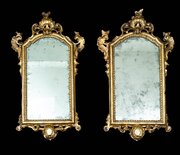 Pair Of Gilded Wooden Mirrors. Italy, 18th Century
