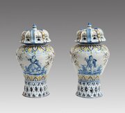 Pair Of Polychrome Porcelain Vases. Venice 18th C.