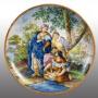 Polychrome majolica display plate. Deruta, 19th C.