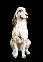 Polychrome Porcelain Dog. Italy, 20th Century.