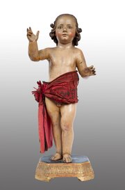 Polychrome Wooden Child Blessing. Italy 18th C.