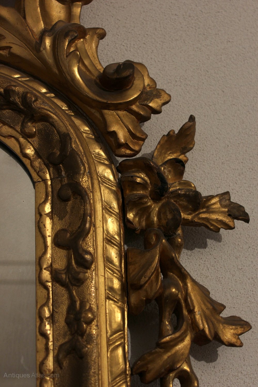 Antiques Atlas Roman Mirror In Gilded And Carved Wood. XIX C.