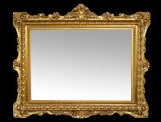 Roman Mirror In Gilded And Carved Wood. 19th C.