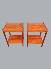 Pair Of Georgian Style Mahogany 2 Tier Lamp Tables