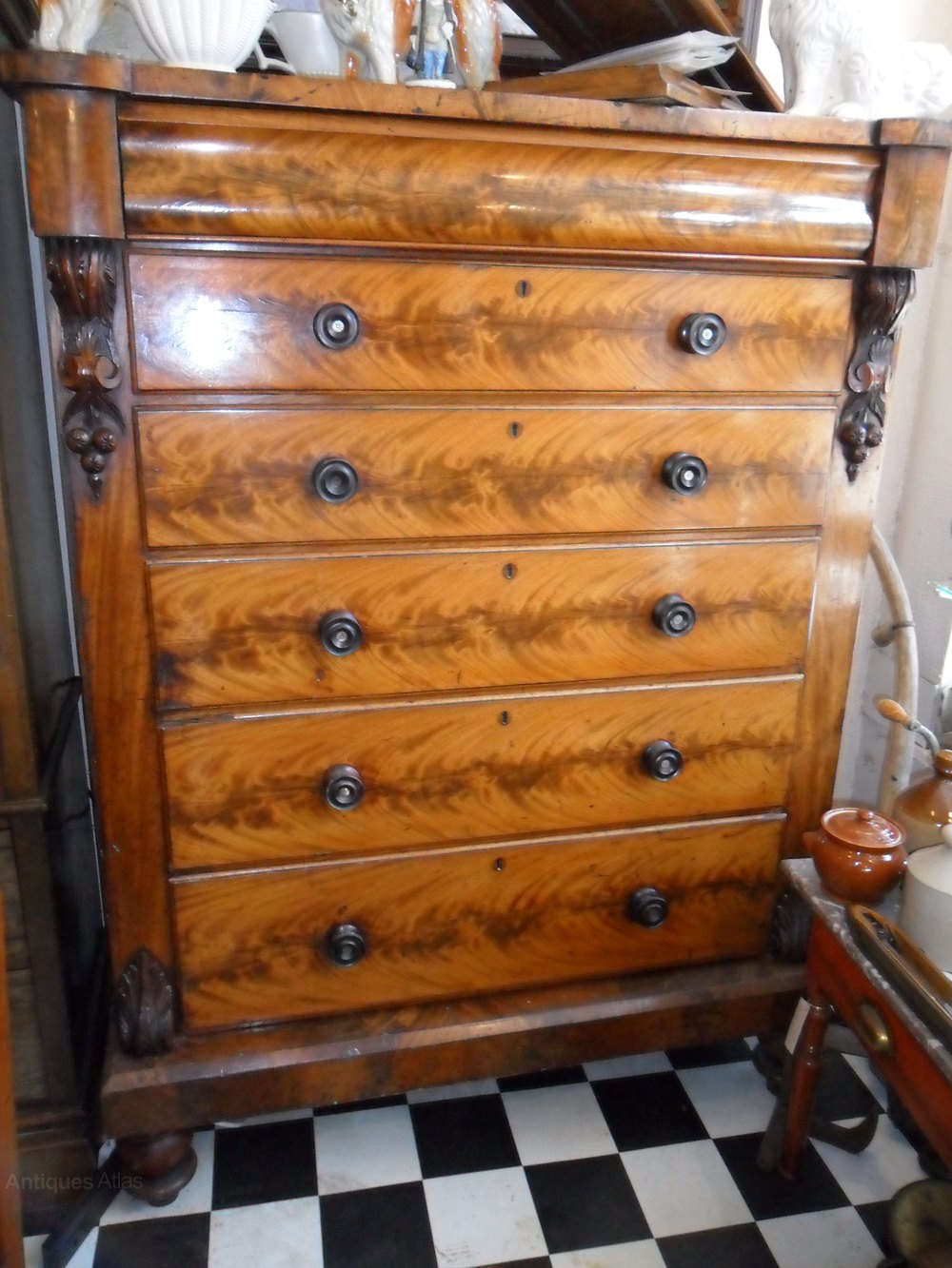 Victorian Figured Mahogany Scottish Chest Antiques Atlas