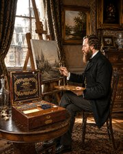 Antique Victorian Artists Paint Box
