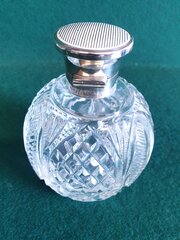 Edwardian Enamel & Silver Top Scent Bottle.