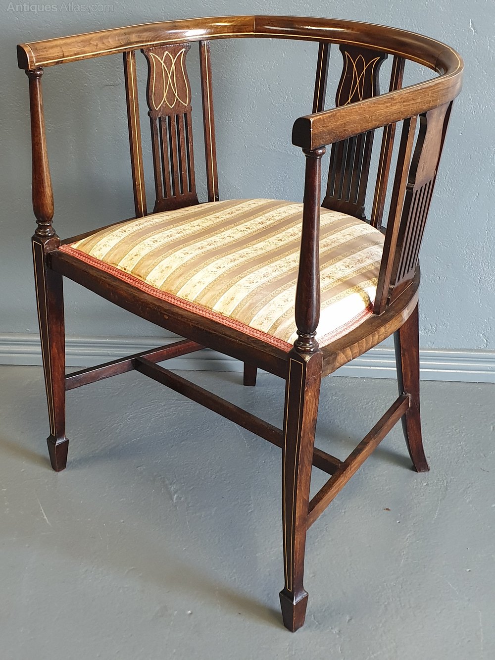 Edwardian Inlaid Tub Chair Antiques Atlas
