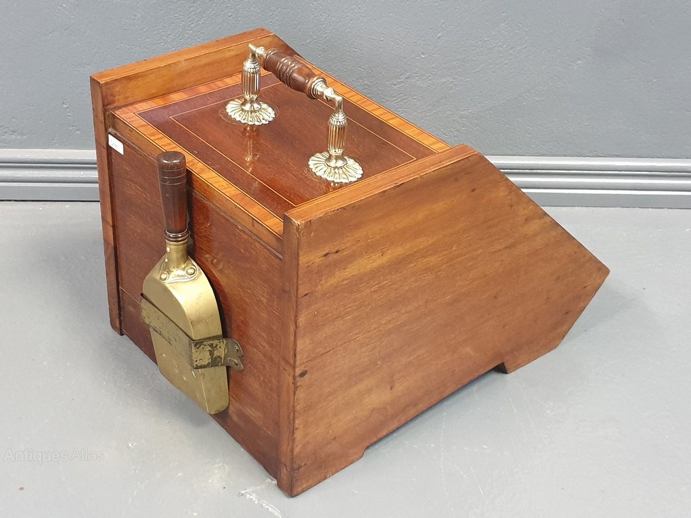 Antiques Atlas Edwardian Mahogany Coal Scuttle / Coal Box