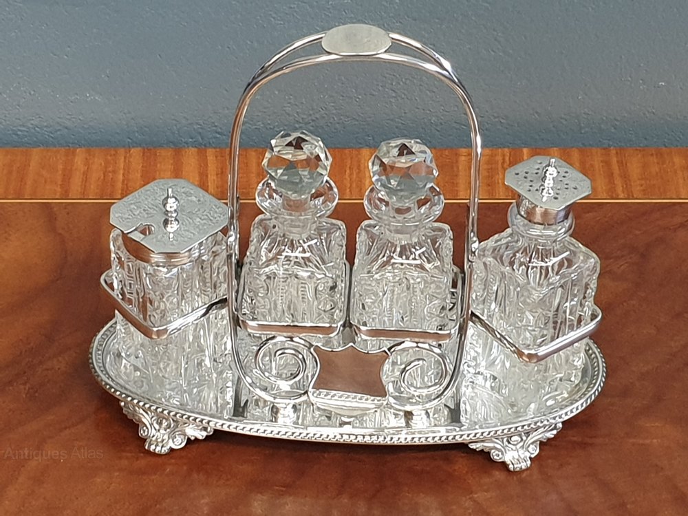 Antiques Atlas Edwardian Silver Plated Condiment / Cruet Set