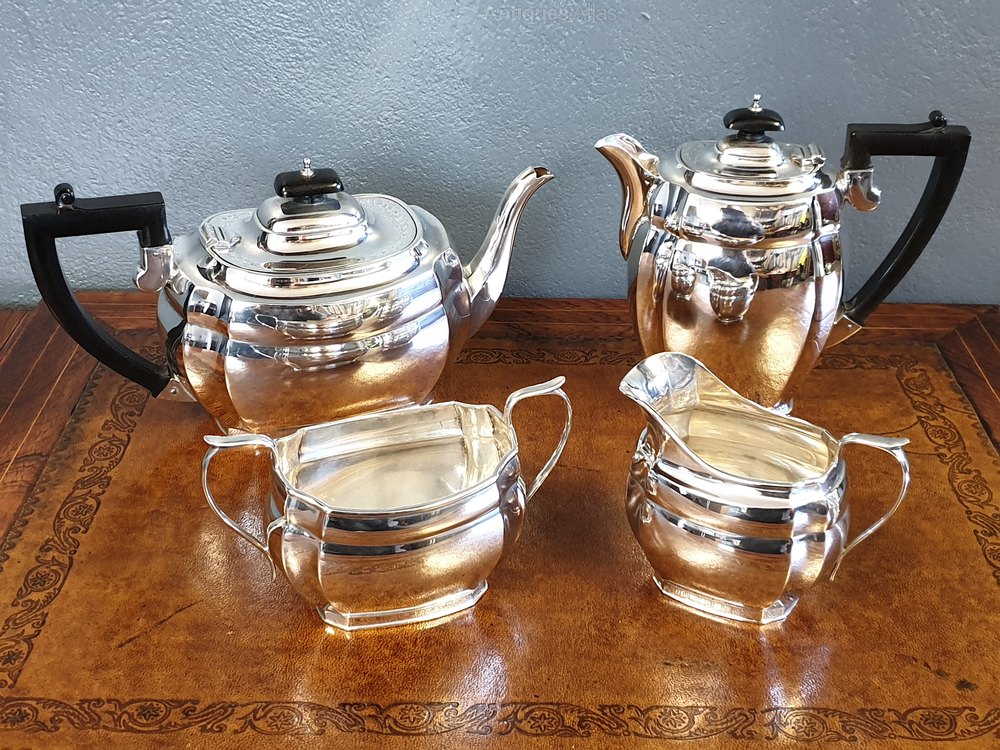 Antiques Atlas - Four Piece Solid Silver Tea Service