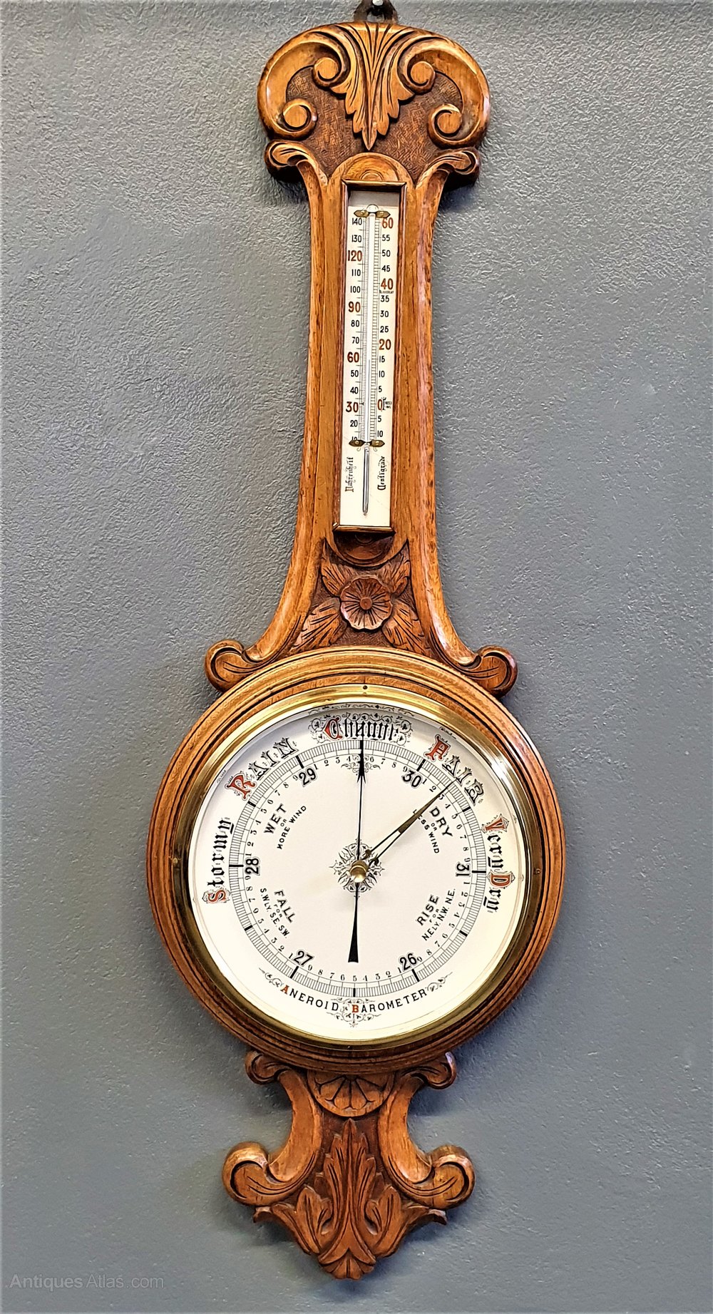 Antiques Atlas Large Victorian Barometer 10" Dial