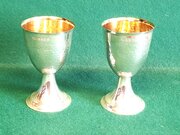 Pair Irish Silver Chalices.