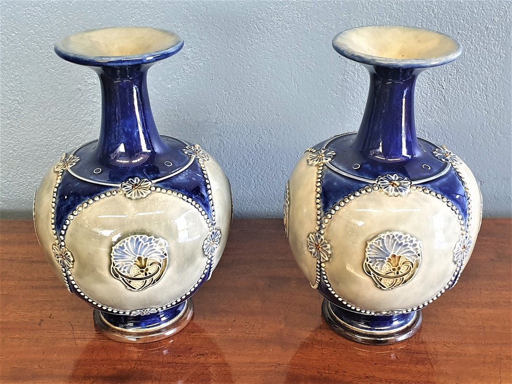 Antiques Atlas Pair Royal Doulton Vases C1920