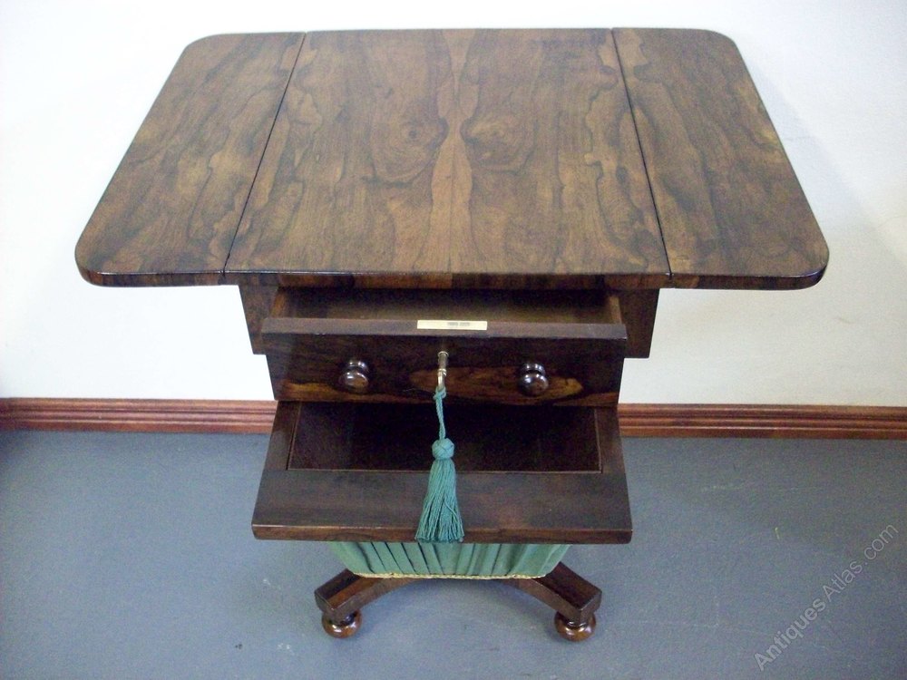Regency Rosewood Sewing Table Antiques Atlas