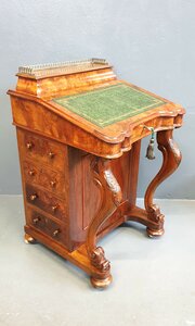Victorian Burr Walnut Davenport Desk.
