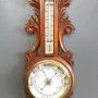 Victorian Oak Case Aneroid Barometer.