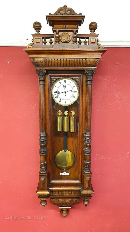 Antiques Atlas - Victorian Oak Case Triple Weight Vienna Wall Clock ...