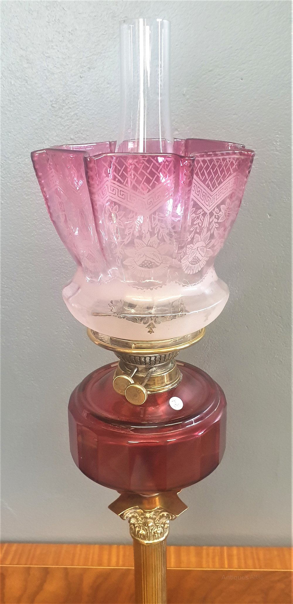 Antiques Atlas Victorian Ruby Glass Oil Lamp