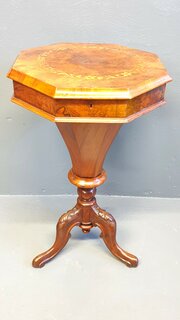 Victorian Walnut Sewing Table.