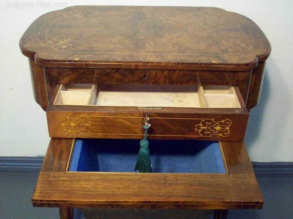 Victorian Walnut Sewing Table Antiques Atlas
