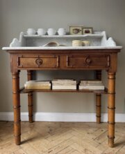 French Faux Bamboo Washstand With Marble Top
