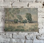 French Landscape Canvas Dated & Signed