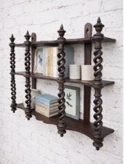 French Oak Antique Barleytwist Wall Shelf