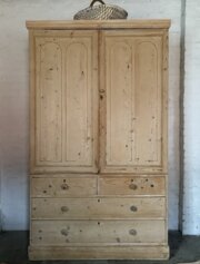 Large Antique Pine Linen Press Dresser